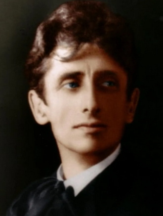 Carl Ahrens as a young artist in Toronto c. 1892, colorized portrait